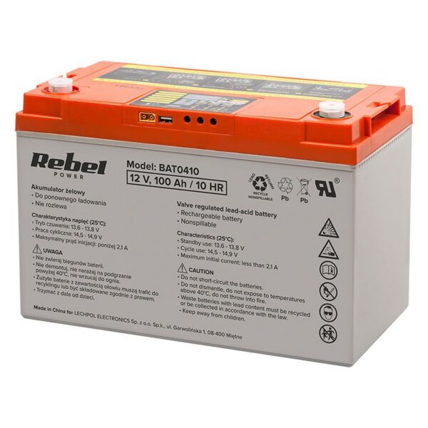 Acumulator gel Deep Cycle afisaj 12V 100AH BAT0410