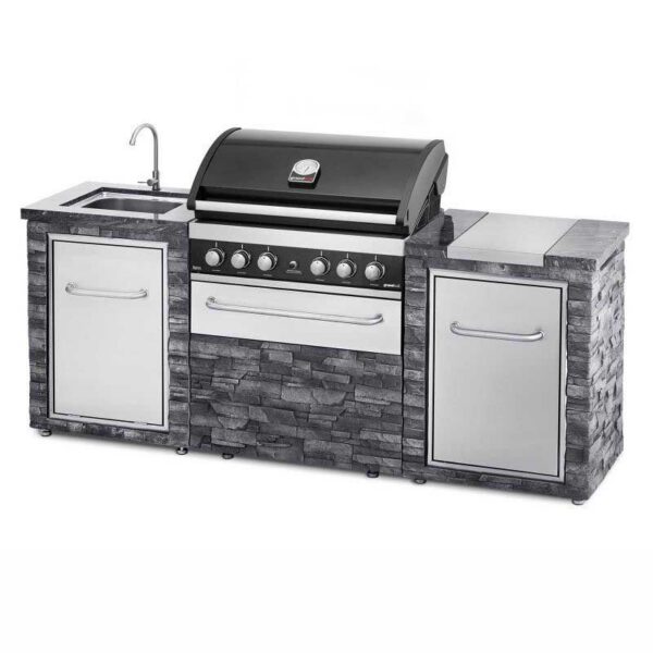 Bucatarie de exterior Grandhall Stone Island K04000235B si Gratar pe gaz Grandpro Maxim G5 K05000387A