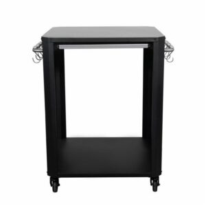 Masa de exterior pe roti, cu sistem de blocare si raft rectractabil din otel inoxidabil Cozze 60 x 60 x 83,5 cm 90300