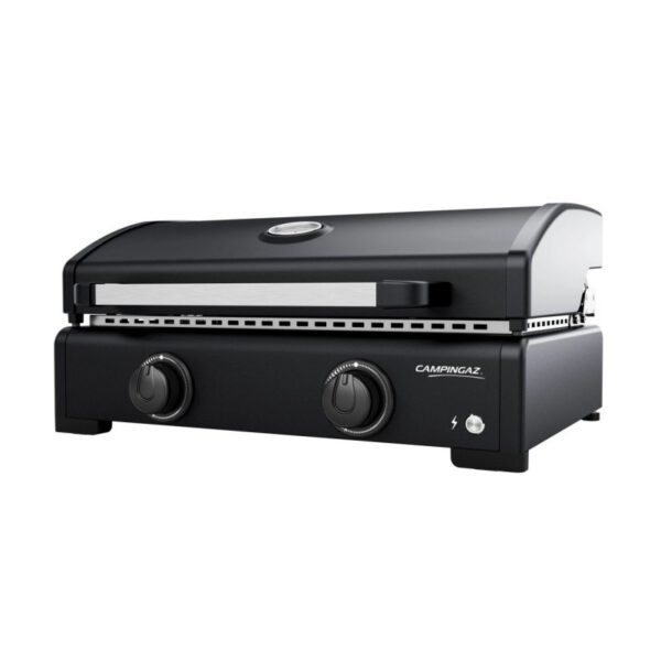 Plancha pe gaz Campingaz Onyx 2, 2 arzatoare, 6 kW, fonta emailata, aprindere electronica - 2218080
