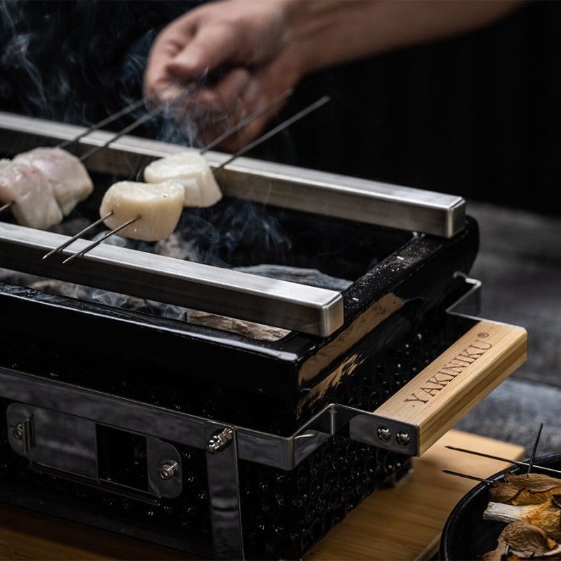 Bare Yakitori pentru gratar dreptunghiular YAKINIKU Shichirin 800801