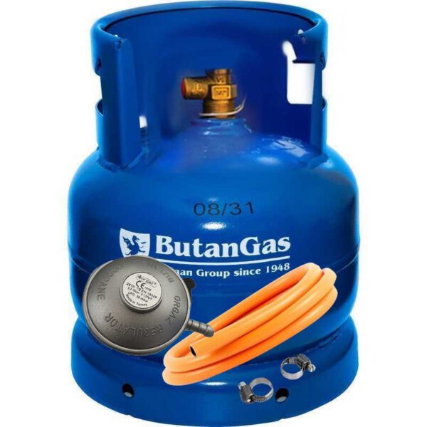 Butelie ButanGas Camping 8,1 Kg 37,5x30cm fara incarcatura propan include regulator Orgaz si furtun 80cm
