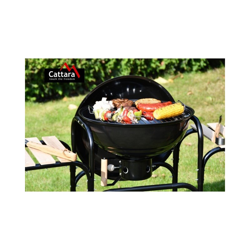 Gratar pe carbuni Cattara Messina, mobil, masute laterale, 46cm - TT13033