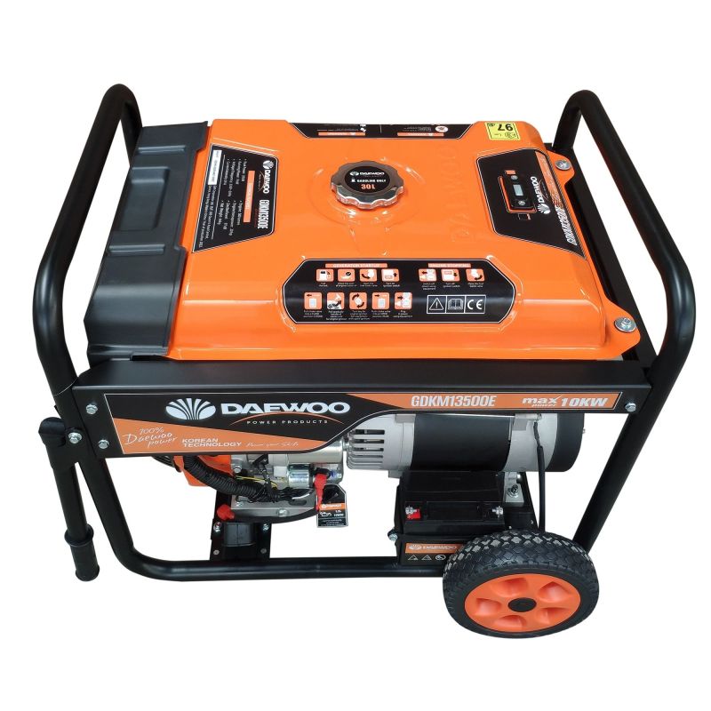 Generator Daewoo 9kW max 10kW electric start cu roti si manere GDKM13500E