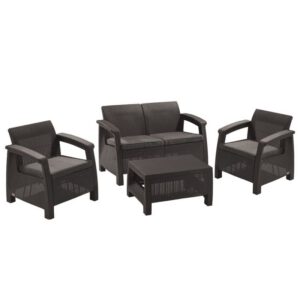 Set mobilier gradina graphite Keter Corfu