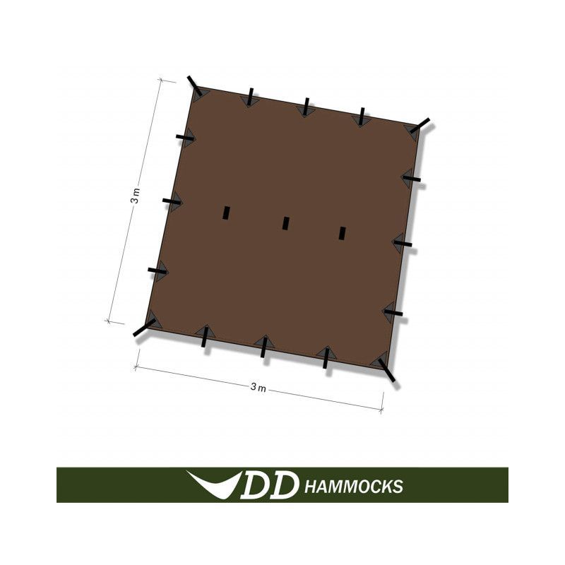 Tenda DD 3×3 Prelata Coyote Brown DDHammocks - 0610370597156