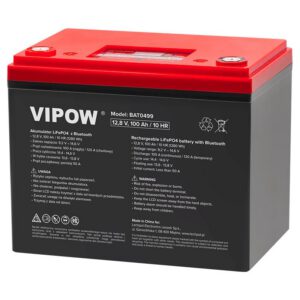 Acumulator LifePo4 12V 100AH Bluetooth Vipow BAT0499