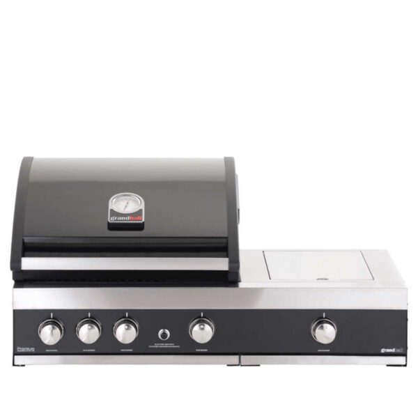 Gratar pe gaz cu 3 arzatoare din inox Grandhall Premium GT3 si arzator lateral sear burner K03000281A, incastrabil