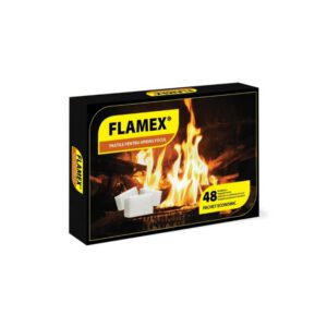 Flacarici, pastile pentru aprins focul, pachet negru, 48 cuburi, Flamex 10549