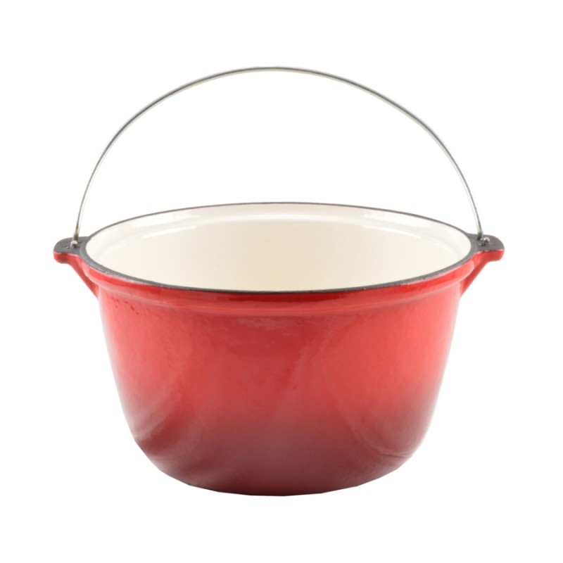 Ceaun din fonta emailata, culoare rosu, 5 litri, Perfect Home, 13253