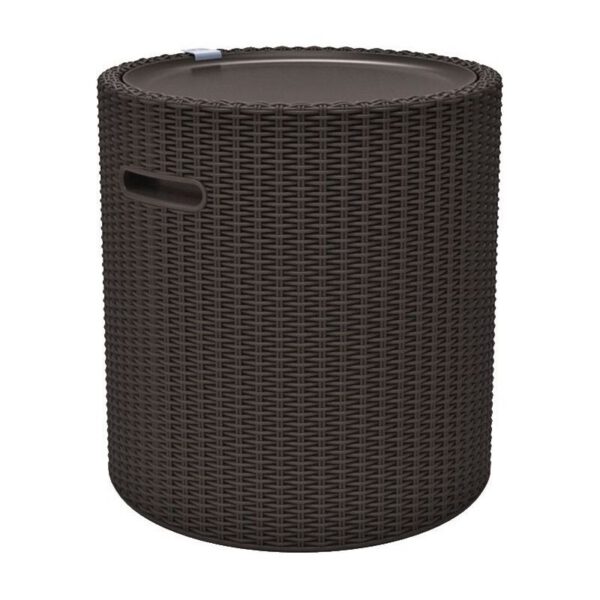 Cutie depozitare rotunda maro Keter Cool Stool