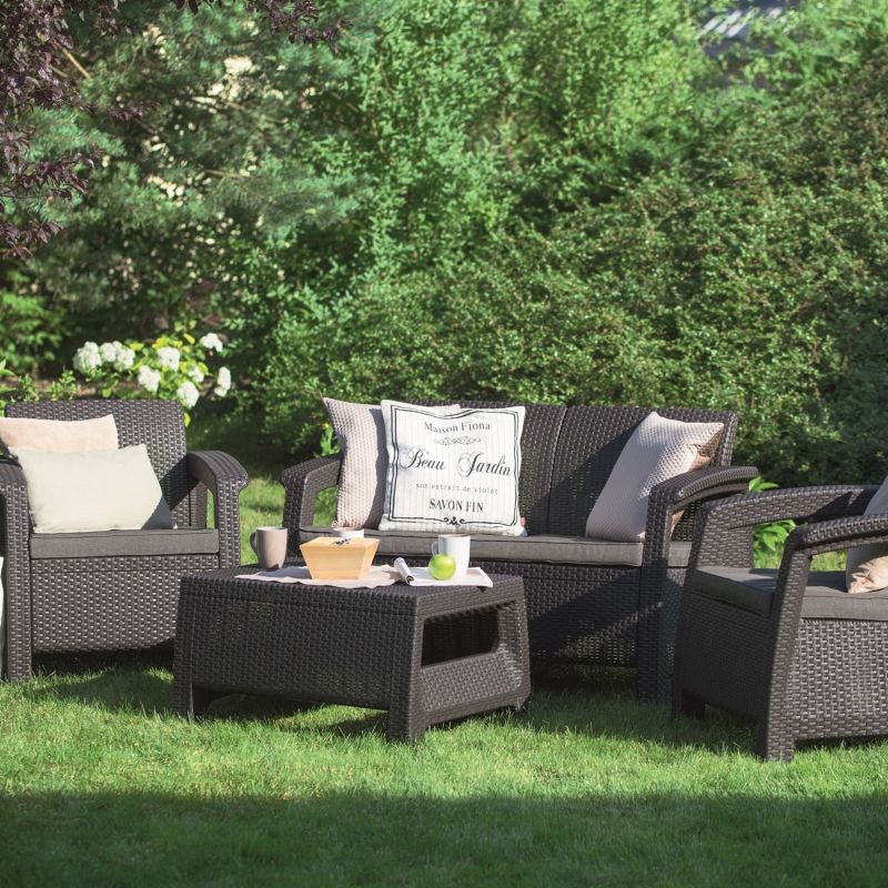 Set mobilier gradina graphite Keter Corfu
