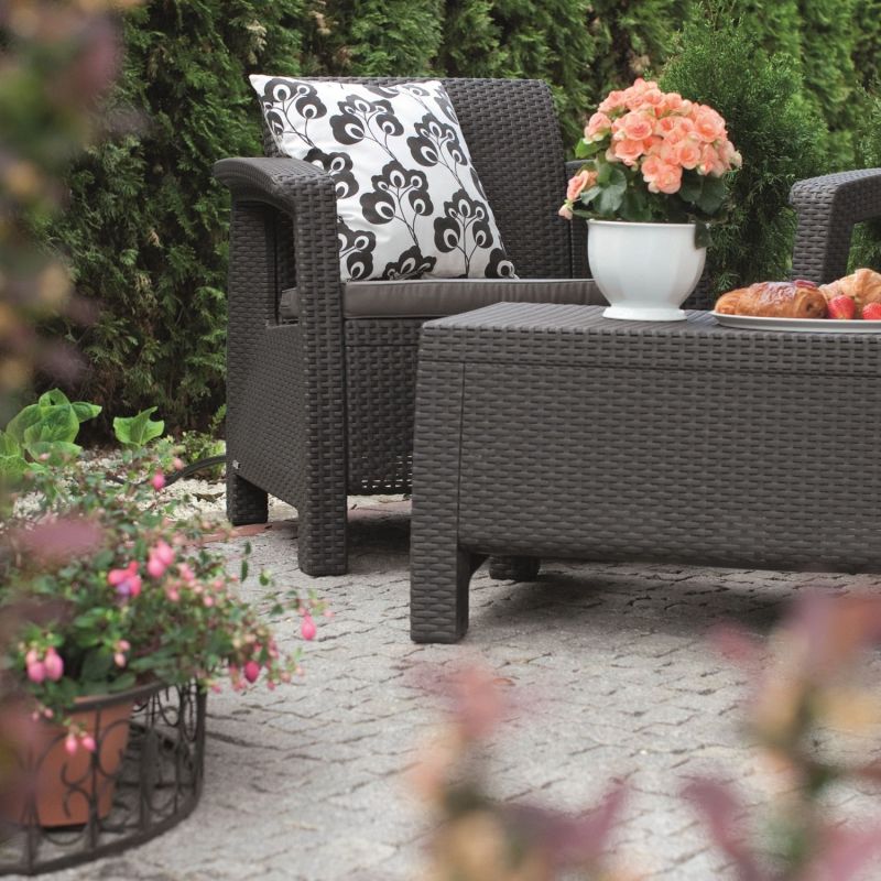 Set mobilier gradina graphite Keter Corfu