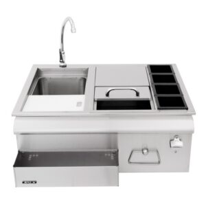 Bar incorporabil de 80 cm cu chiuveta, lada pentru gheata si recipiente condimente Bull 97623CE