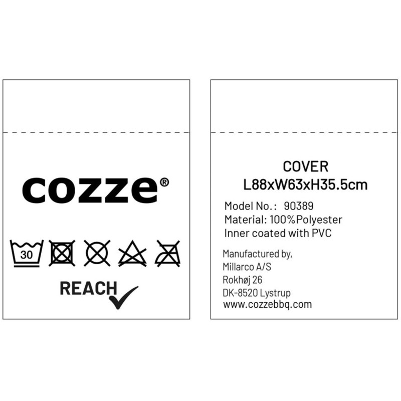 Husa pentru plancha 800 din material rezistent la UV Oxford negru Cozze 90389